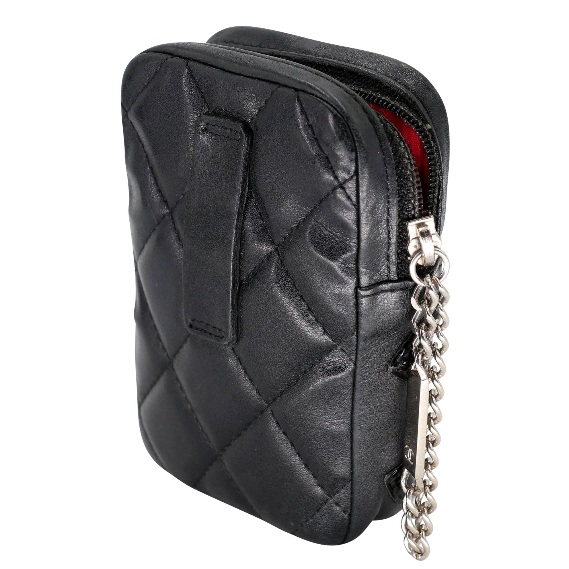 gaby zipped pouch in quilted lambskin