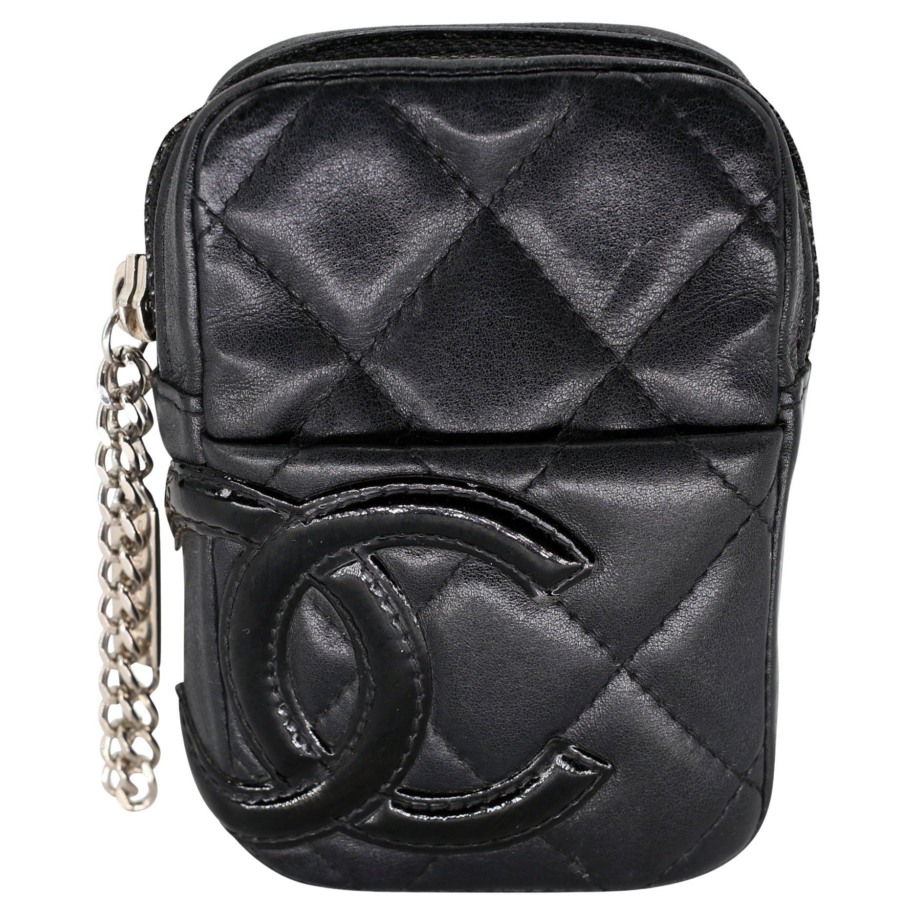 Chanel CC Quilted Lambskin Cambon Zip Pouch CC-W1005P-A001 For Sale at  1stDibs