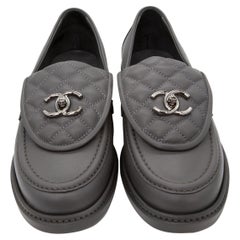 Chanel CC Quilted Leather Loafers