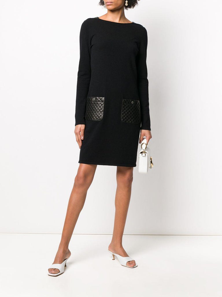 Chanel CC Quilted Leather Pockets Dress at 1stDibs