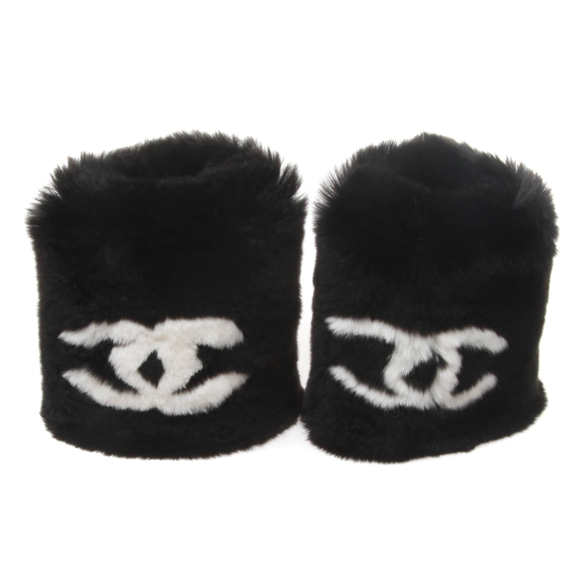 Chanel CC Rabbit Fur Cuffs