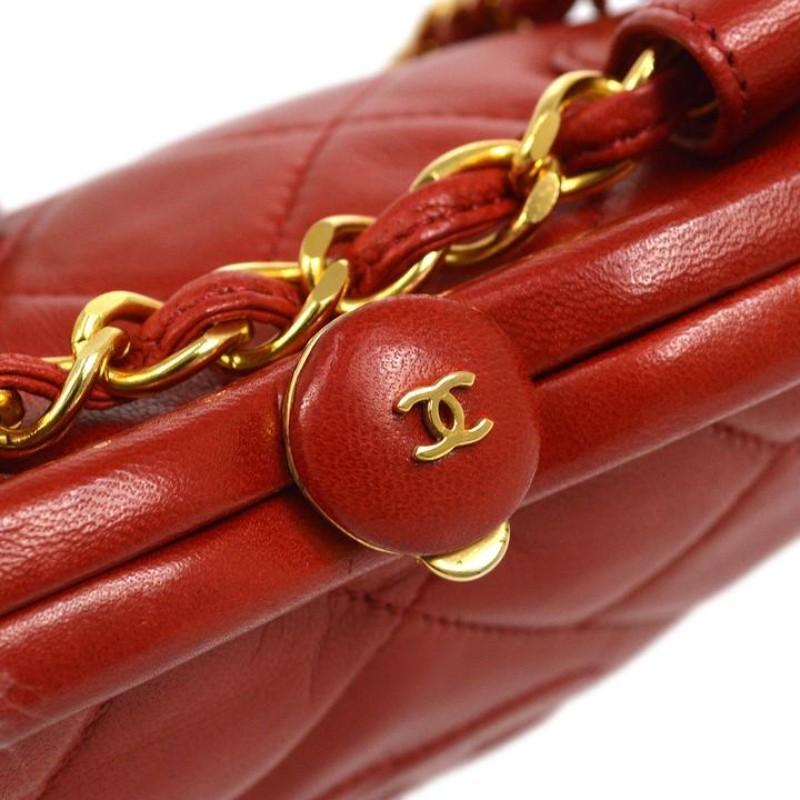 CHANEL CC Red Leather Gold Hardware Tassel Waist Belt Bag In Good Condition In Chicago, IL