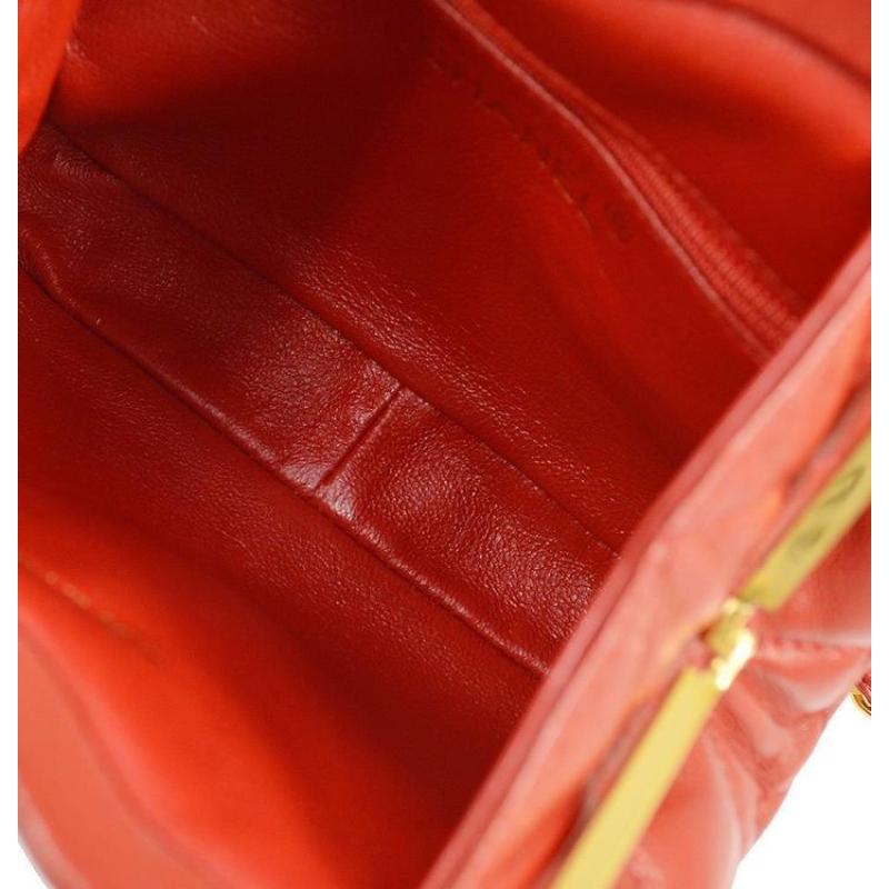 CHANEL CC Red Leather Gold Hardware Tassel Waist Belt Bag 2