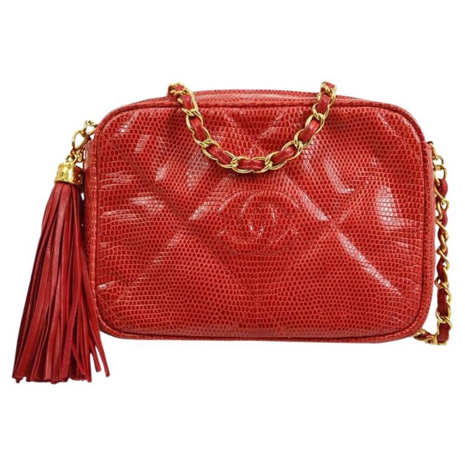 Louis Vuitton Monogram Red Crocodile Evening Chain Shoulder Flap Bag in Box  at 1stDibs