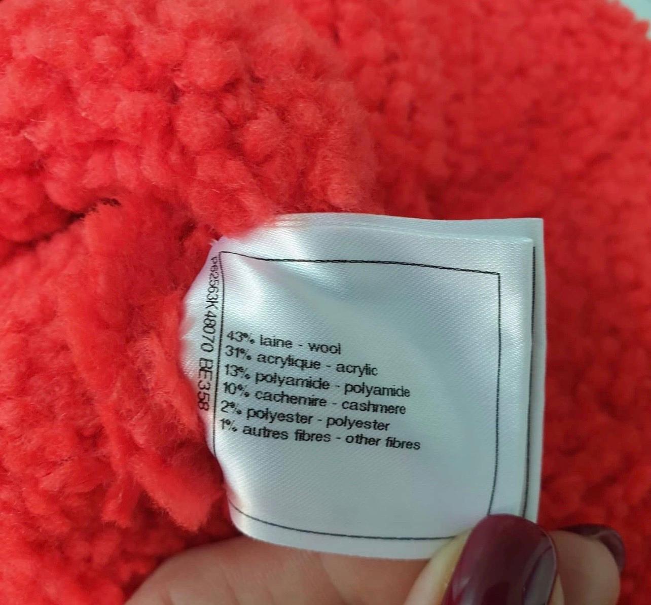 Women's Chanel CC Red Teddy Sweater