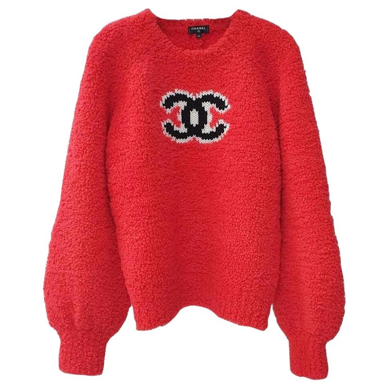 Chanel CC Red Teddy Sweater at 1stDibs | chanel red sweater, chanel ...