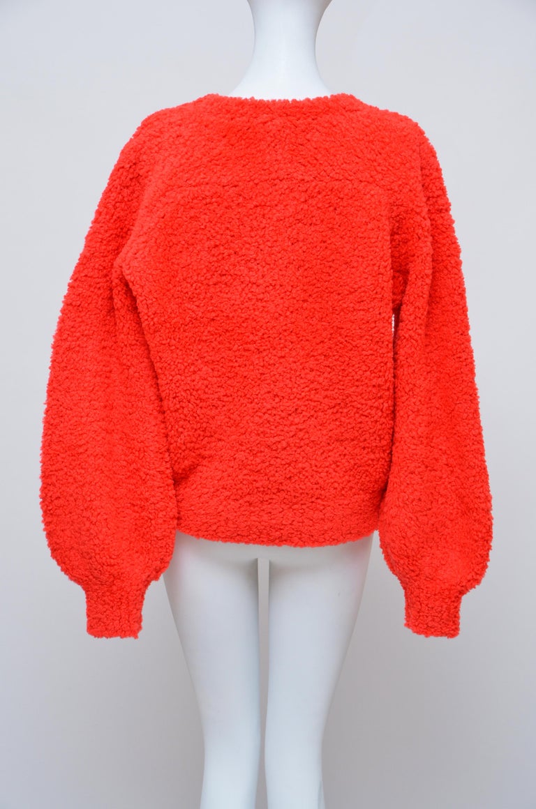 red teddy sweater
