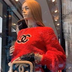 CHANEL CC Red Teddy Sweater   NEW   Size 40FR