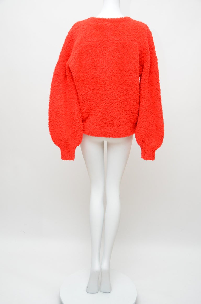 red teddy sweater