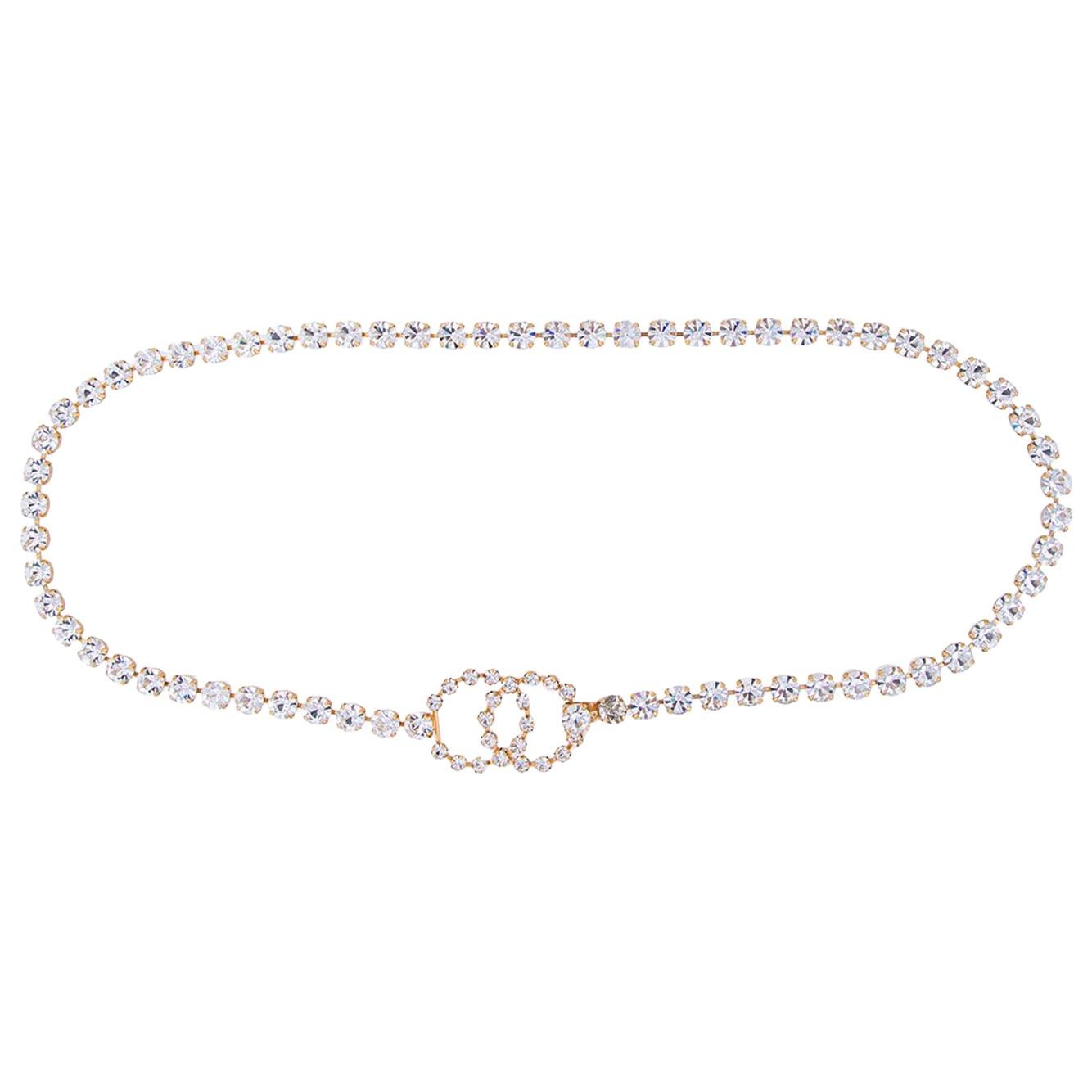 Chanel CC Rhinestone Diamond Belt In Good Condition For Sale In Miami, FL