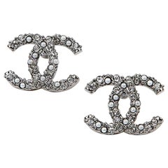 Chanel "CC" Rhinestone Earrings