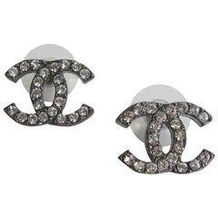 CHANEL "CC" Rhinestone Earrings