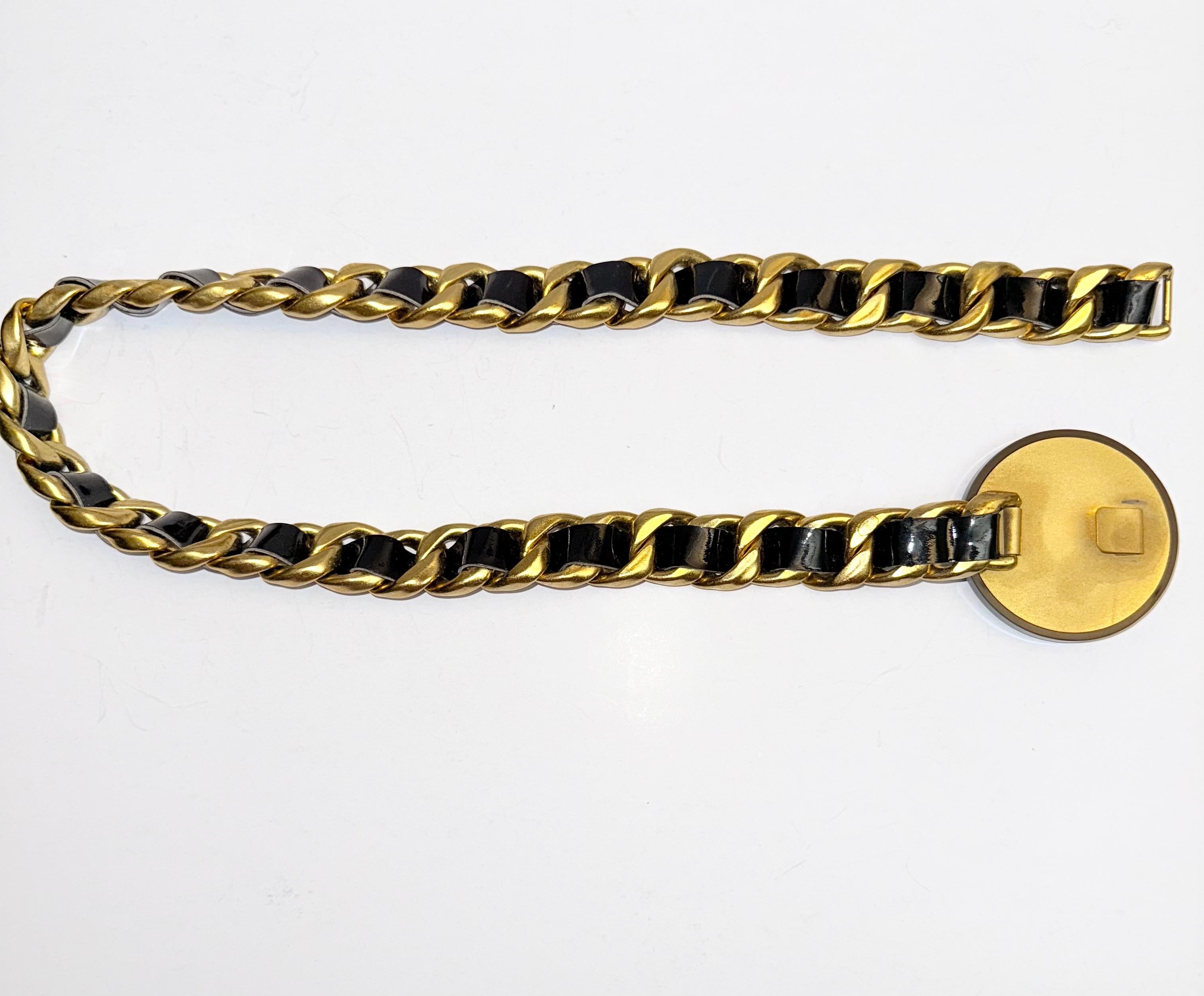 Gold Chanel CC rhinestone gold chain belt For Sale