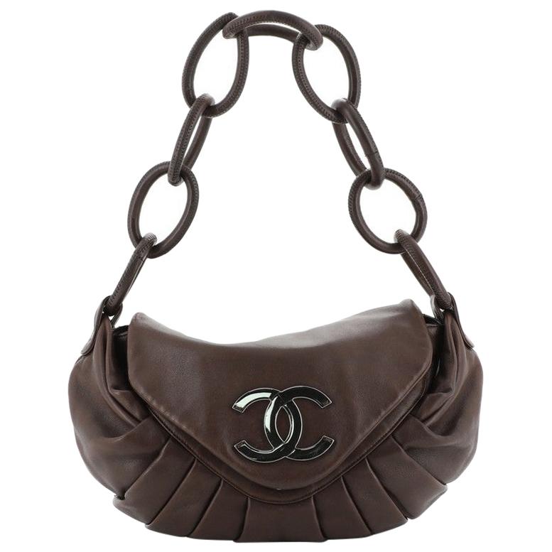 Chanel CC Rings Flap Bag Pleated Lambskin Small