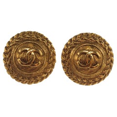 Chanel CC Round Clip-On Earrings