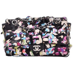 Chanel CC Scarf Flap Bag Silk and Lambskin Medium