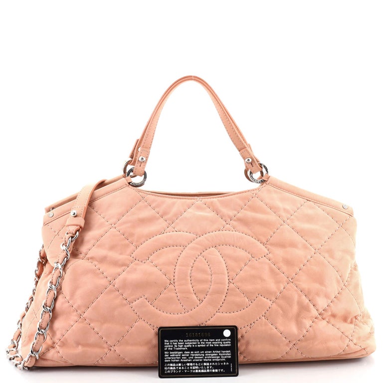 Chanel CC Sea Hit Tote Quilted Iridescent Calfskin Small at 1stDibs
