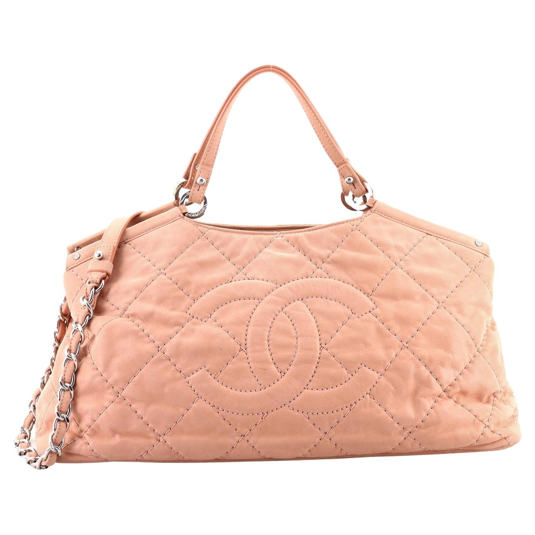 Chanel CC Sea Hit Tote Quilted Iridescent Calfskin Small