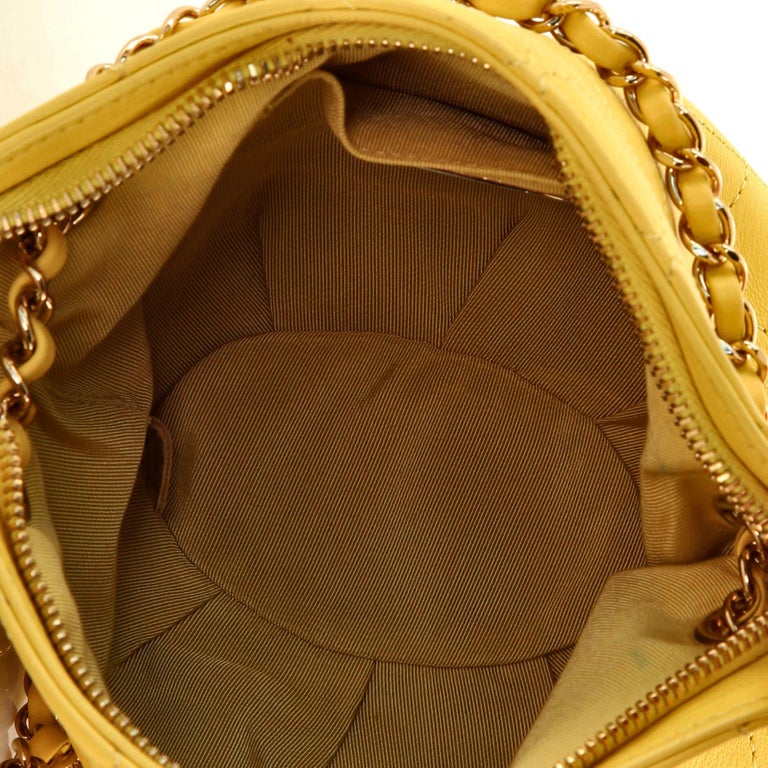 Chanel CC Shell Charm Bucket Tote Stitched Leather Mini For Sale at 1stDibs