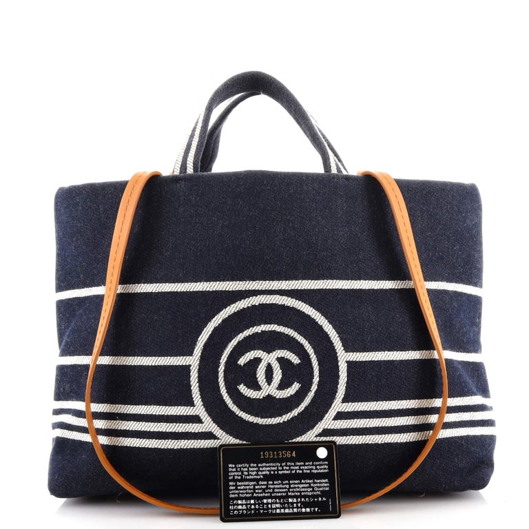 Chanel CC Shopping Tote Denim Large at 1stDibs