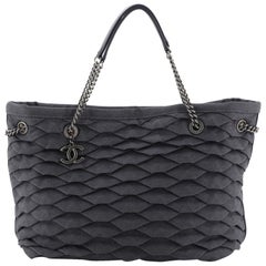 Used Chanel CC Shopping Tote Scale Effect Denim Medium