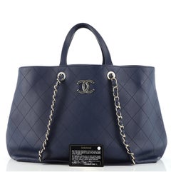 Chanel CC Shopping Tote Stitched Calfskin Large