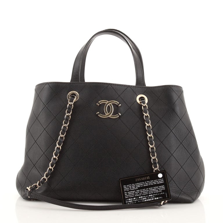 Chanel CC Shopping Tote Stitched Calfskin Large at 1stDibs