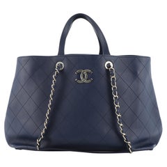 Chanel CC Shopping Tote Stitched Calfskin Large