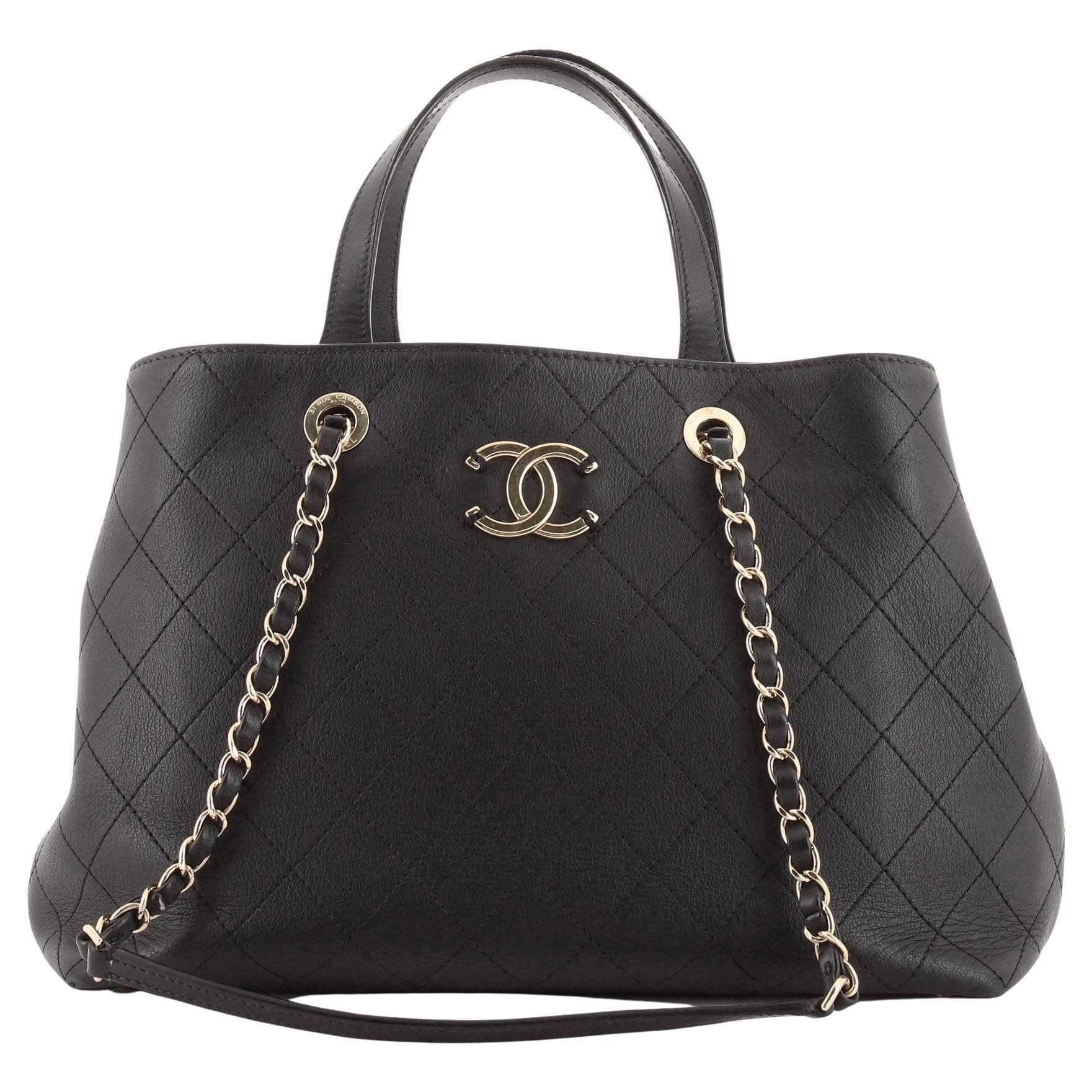 Chanel CC Shopping Tote Stitched Calfskin Large