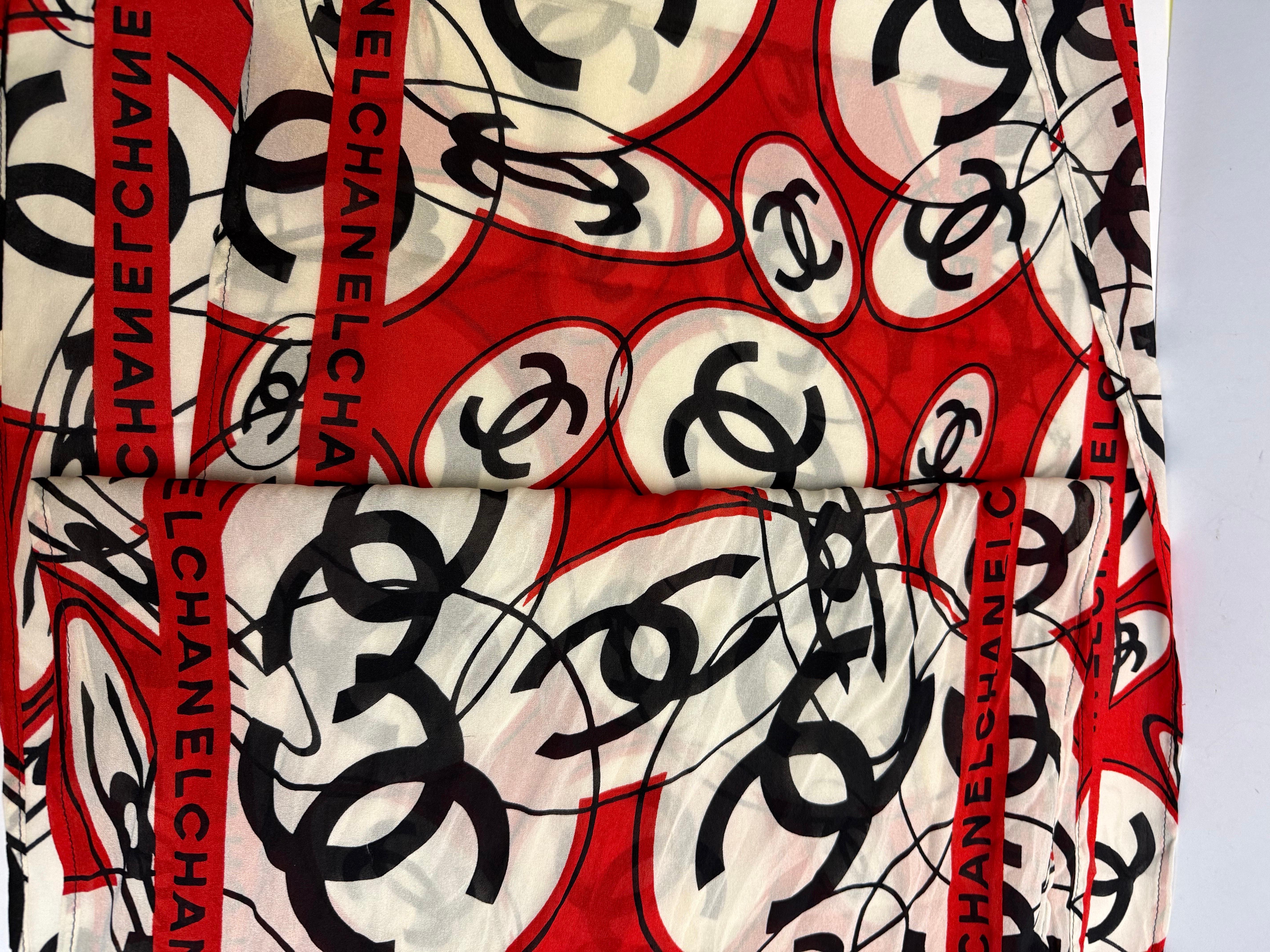Chanel CC silk scarf 1