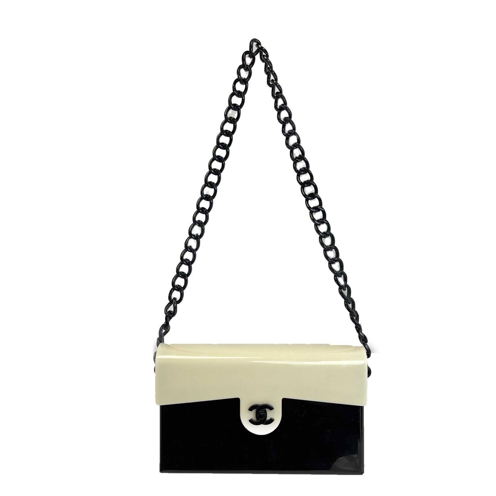 Women's Chanel - CC Single Chain Shoulder Bag Plastic Bi-Color Shoulder Bag