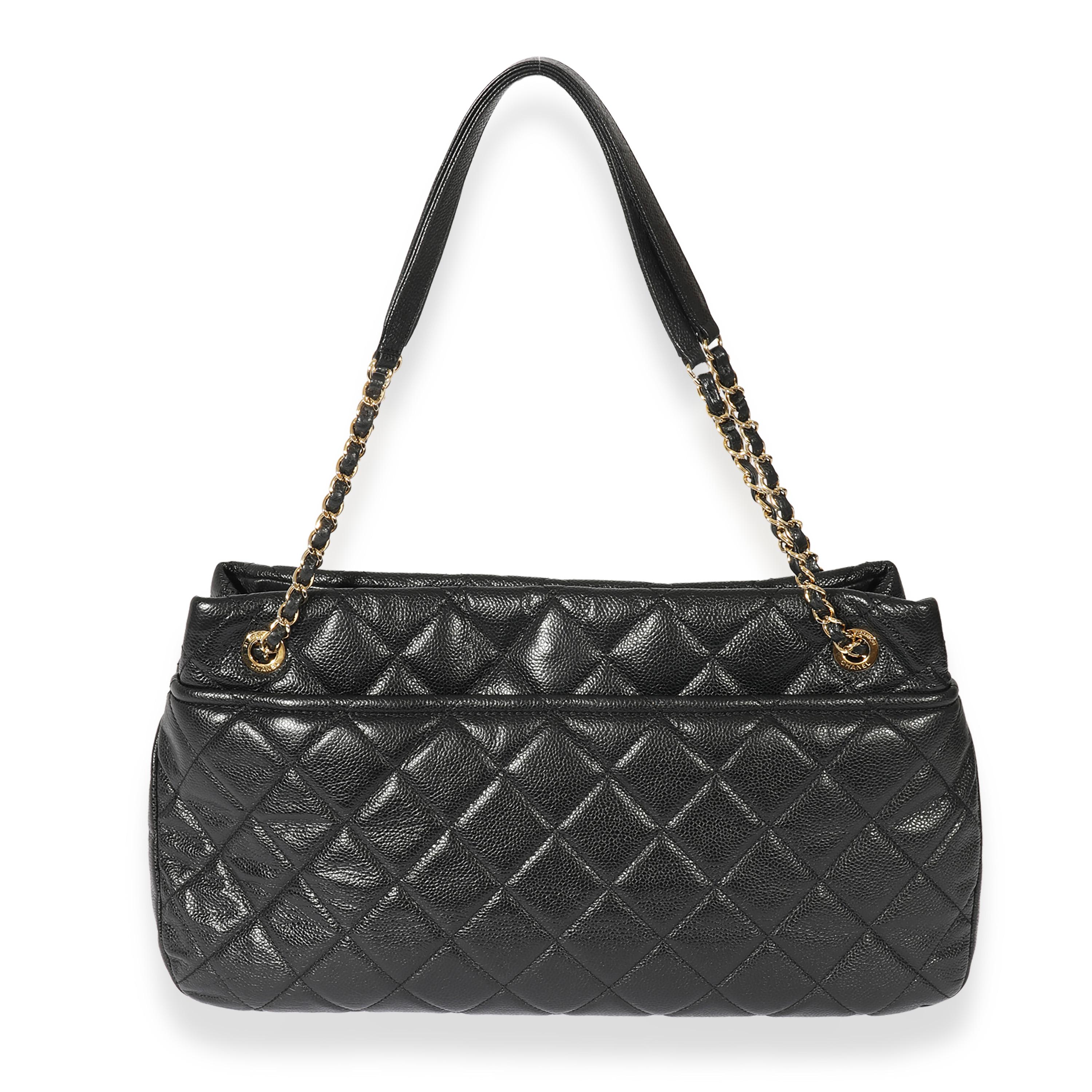 Chanel CC Soft Timeless Black Caviar Tote In Excellent Condition In New York, NY