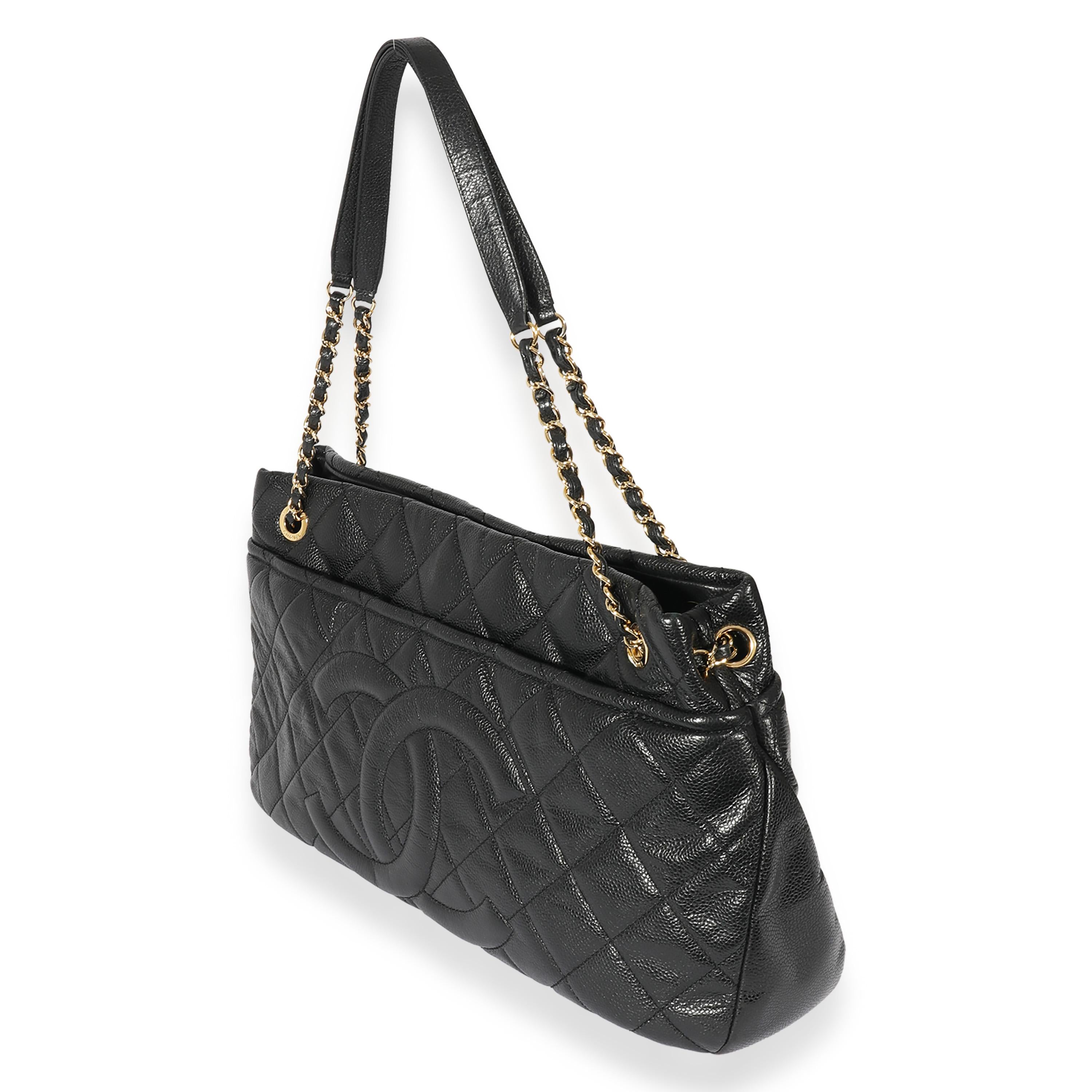 Women's Chanel CC Soft Timeless Black Caviar Tote