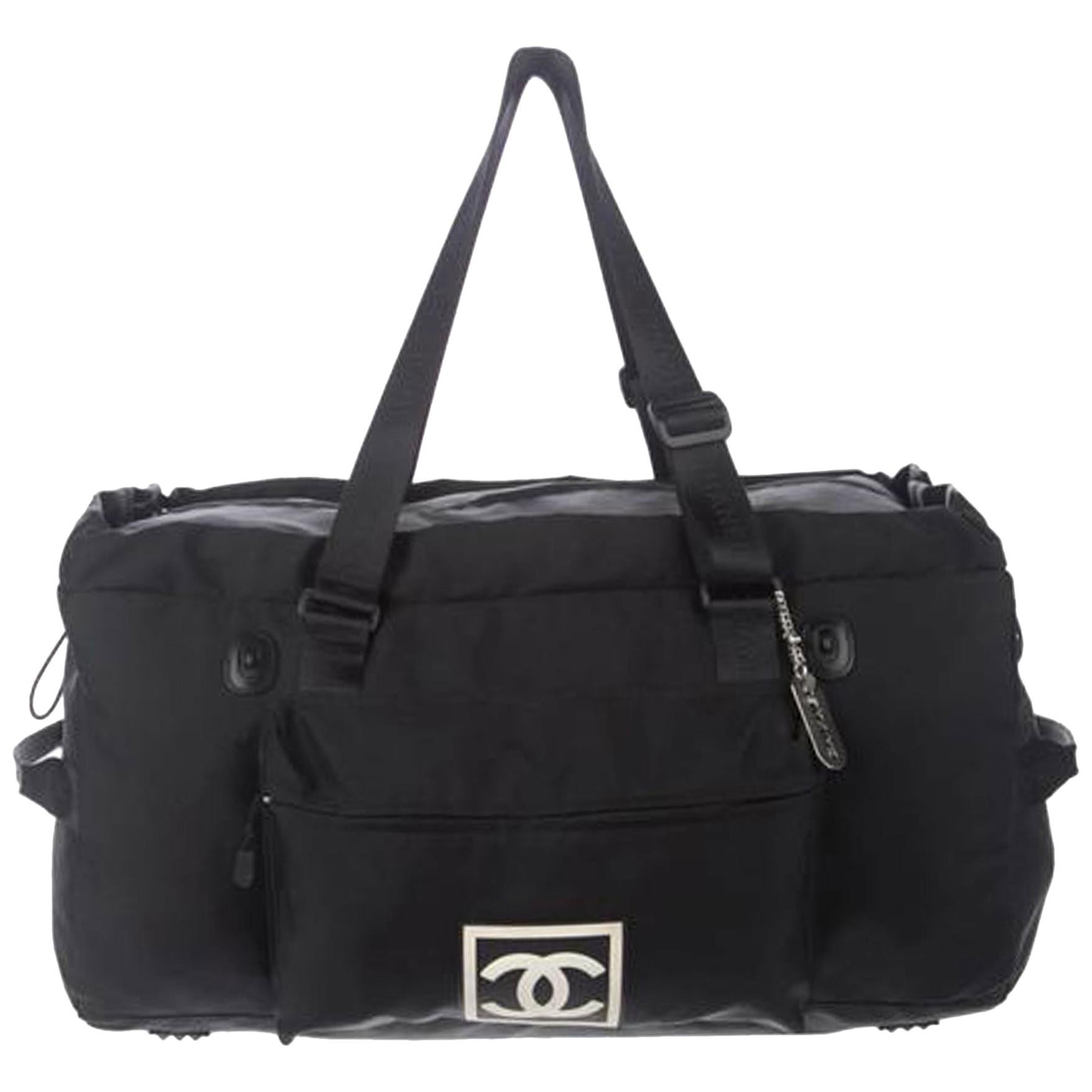 Chanel Black Canvas CC Sports Line Crossbody Bag  Luxury Helsinki