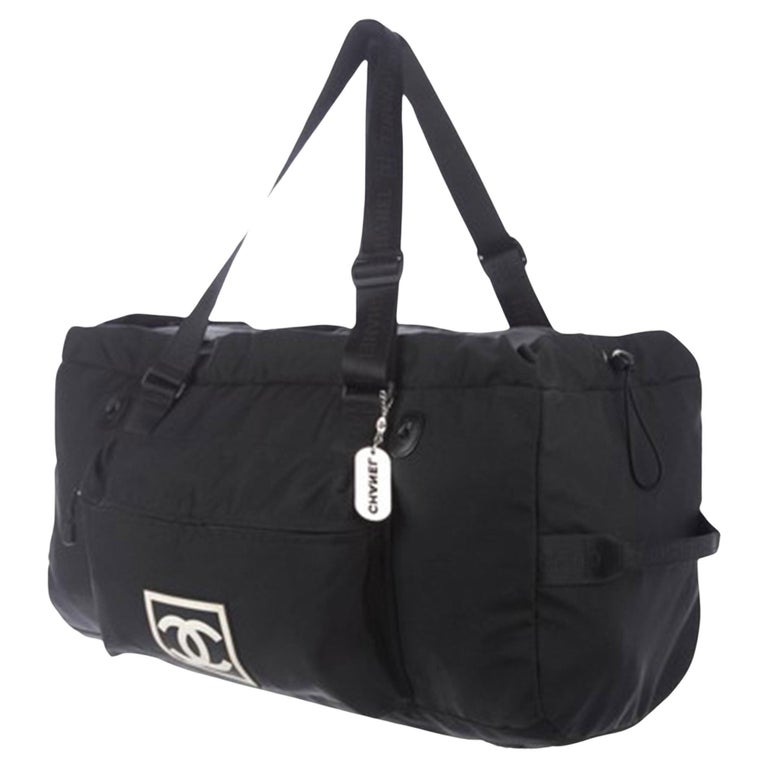 chanel travel ligne duffel bag Line Duffle Nylon Medium Neutral 1926201 Chanel Cream Travel Shoulder Bag