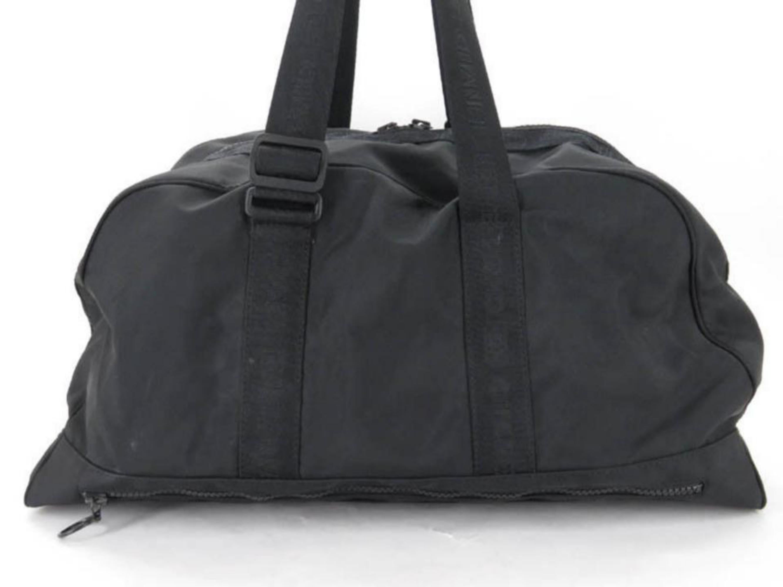 Chanel Cc Sports Logo Boston Duffle 867098 Black Nylon Weekend/Travel Bag For Sale 5