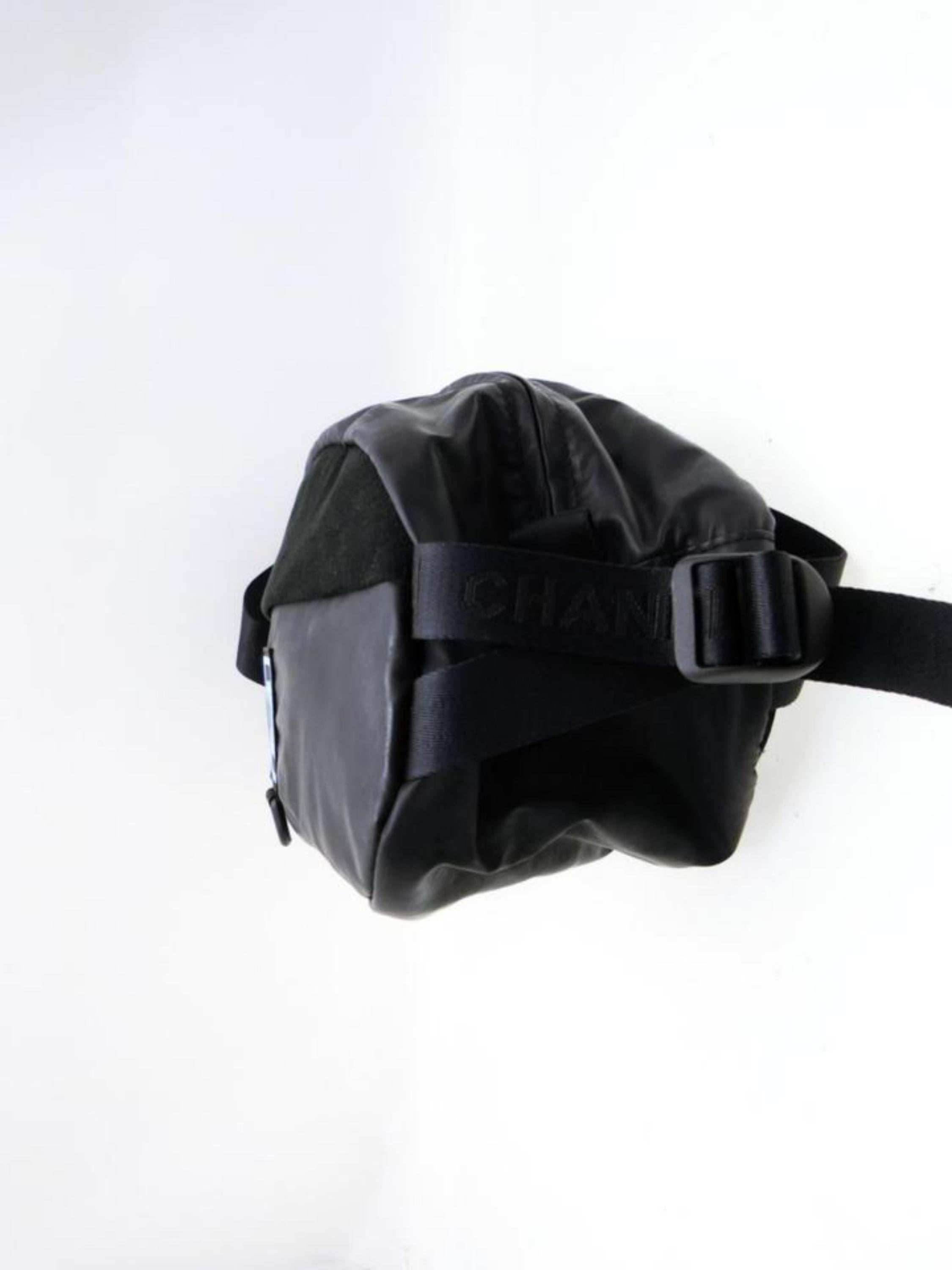 Chanel Cc Sports Logo Bum Fanny Pack 232647 Black Vinyl Cross Body Bag For Sale 1