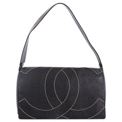 Chanel CC Stitch Flap Shoulder Bag Caviar Medium