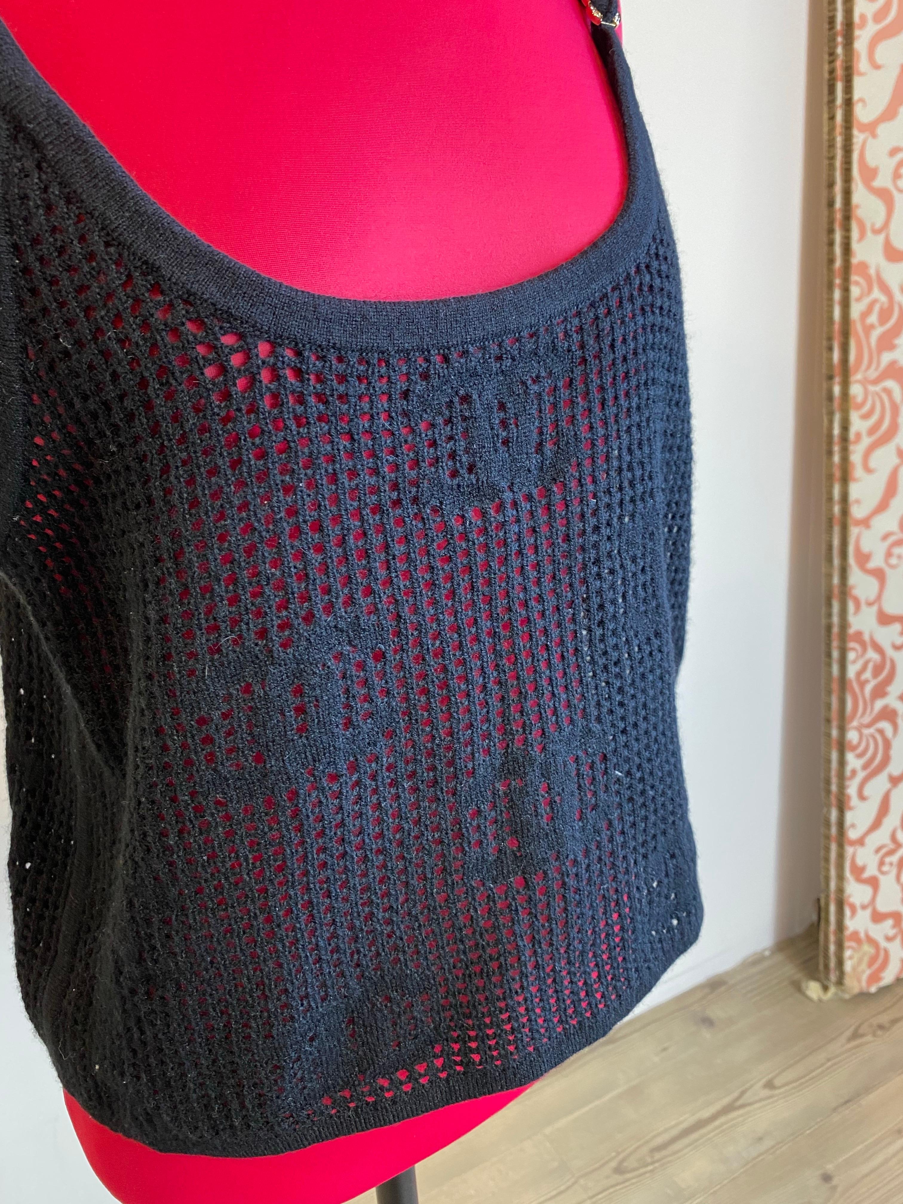 Chanel CC strass black cashmere Top cruise 2022 In Excellent Condition For Sale In Carnate, IT
