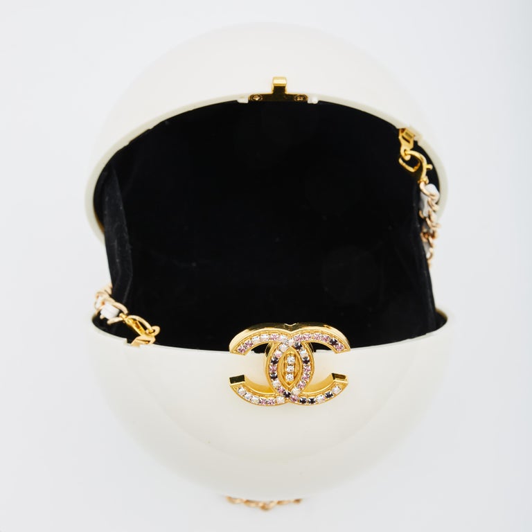Chanel CC Gold PVC Pearl VIP Gift Bag at 1stDibs