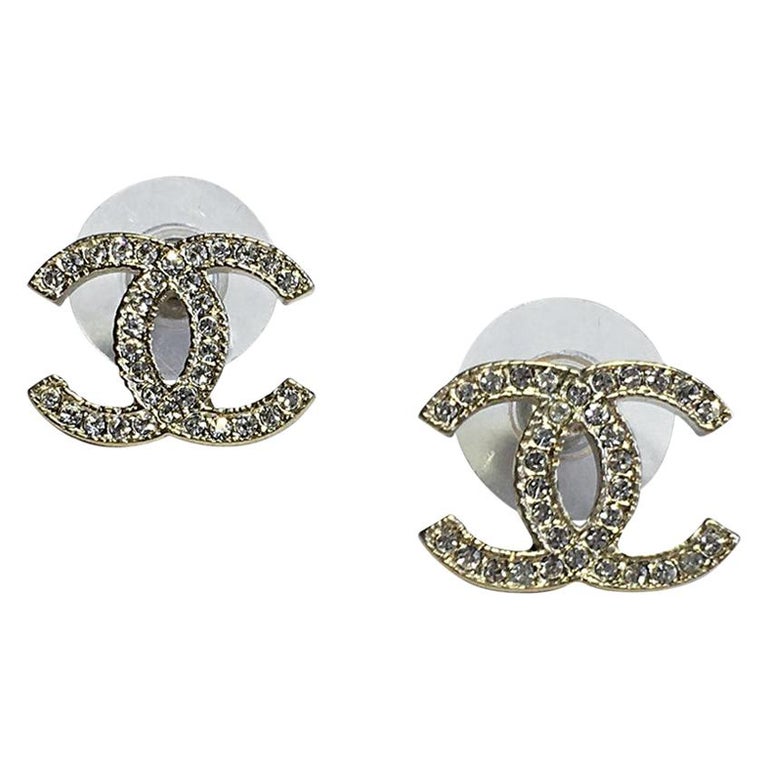 Cc earrings Chanel White in Metal - 27521419