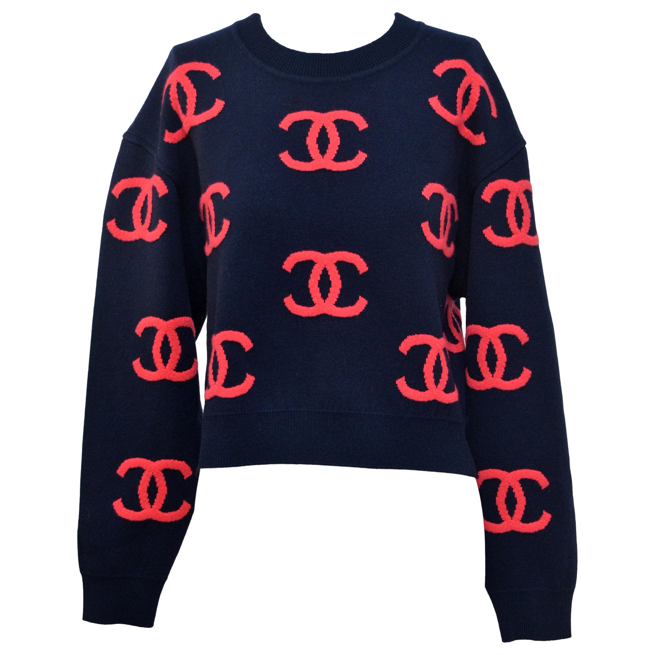 CHANEL CC Sweater Size 38 New With Tags at 1stDibs