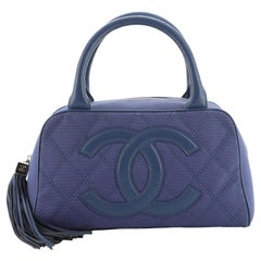 Chanel CC Tassel Bowler Bag Quilted Canvas Small