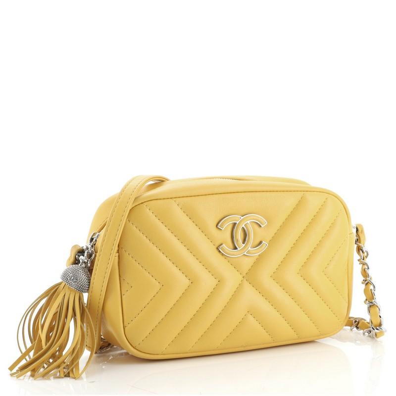 chanel diagonal chevron camera case