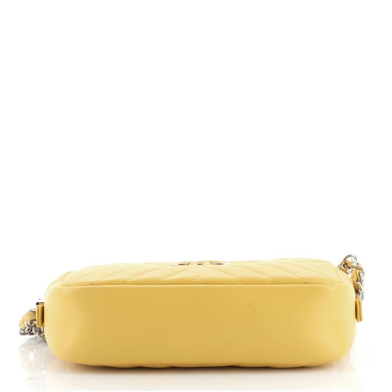 Orange Chanel CC Tassel Camera Bag Diagonal Chevron Calfskin Mini