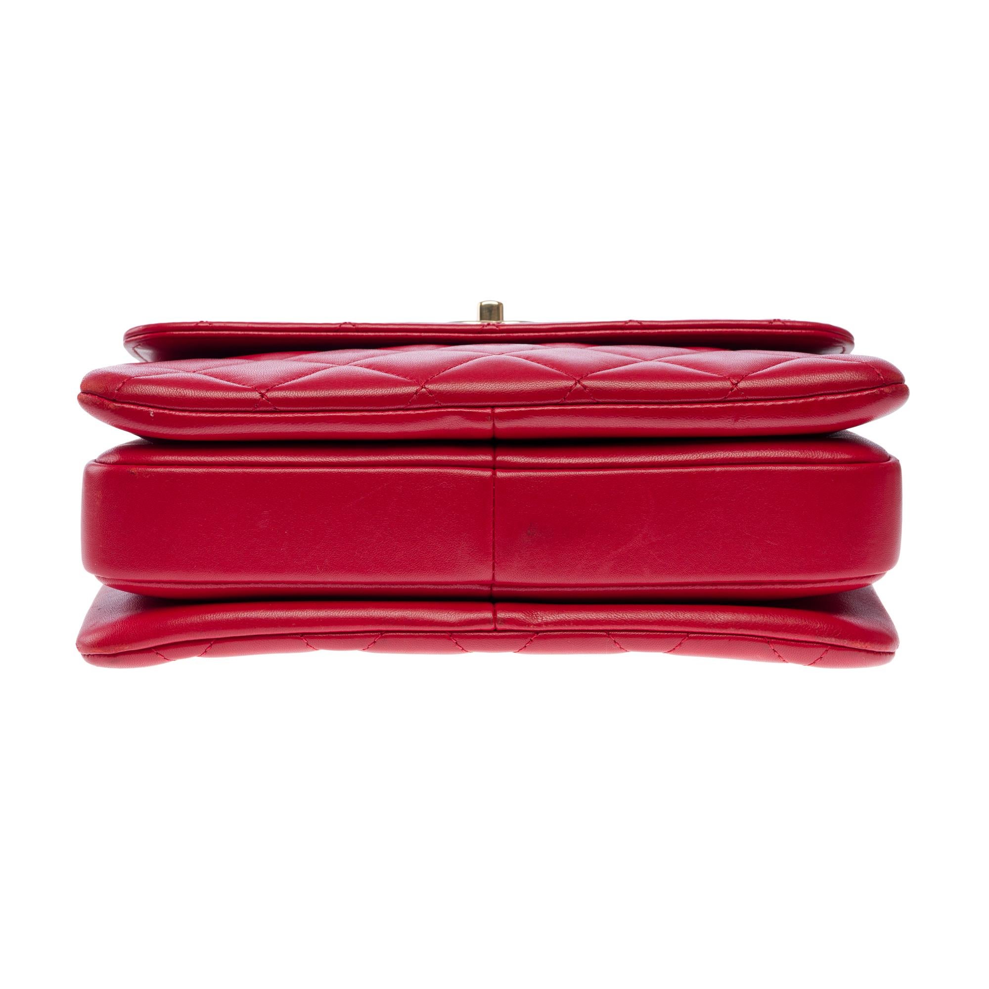 Bolso Chanel CC Tendy  en Piel acolchada roja, GHW en venta 6