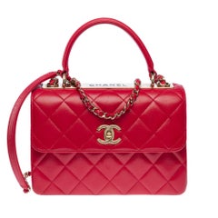 Chanel CC Tendy shoulder bag  in Red Quilted leather, GHW