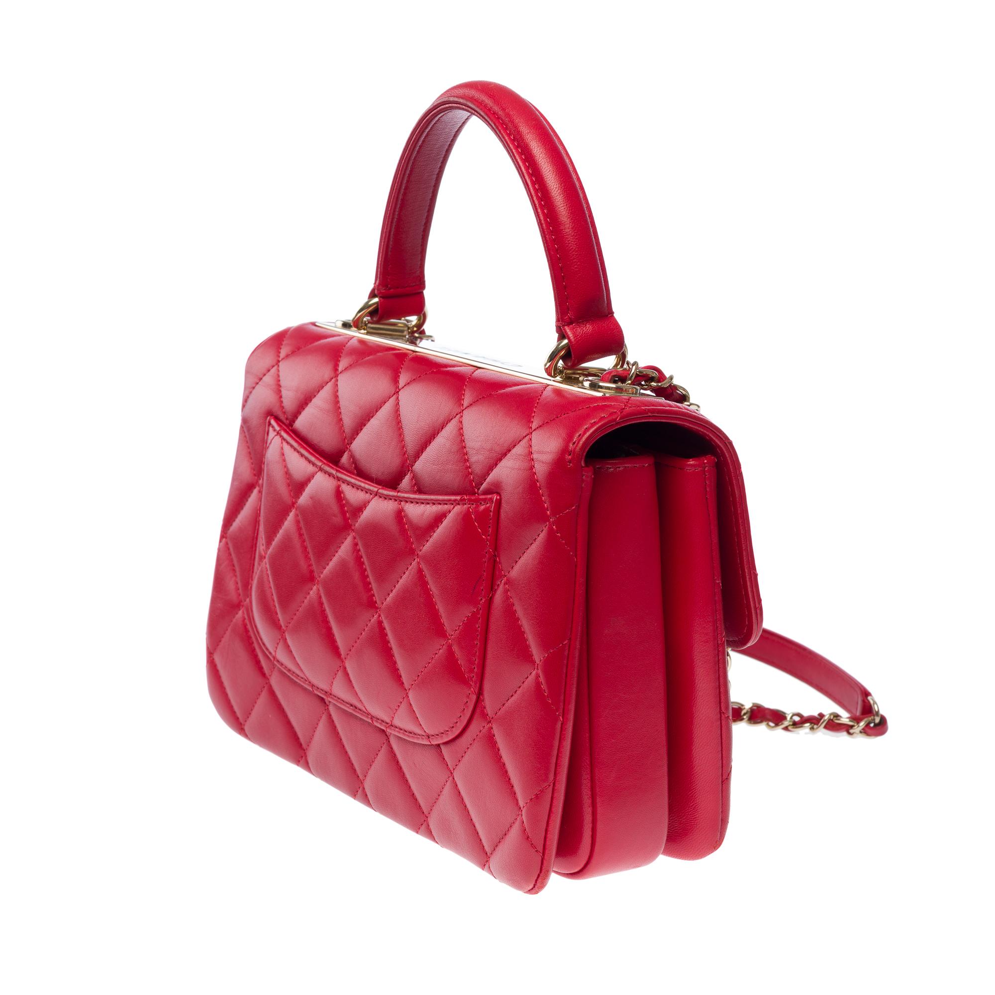 De las mujeres Bolso Chanel CC Tendy  en Piel acolchada roja, GHW en venta