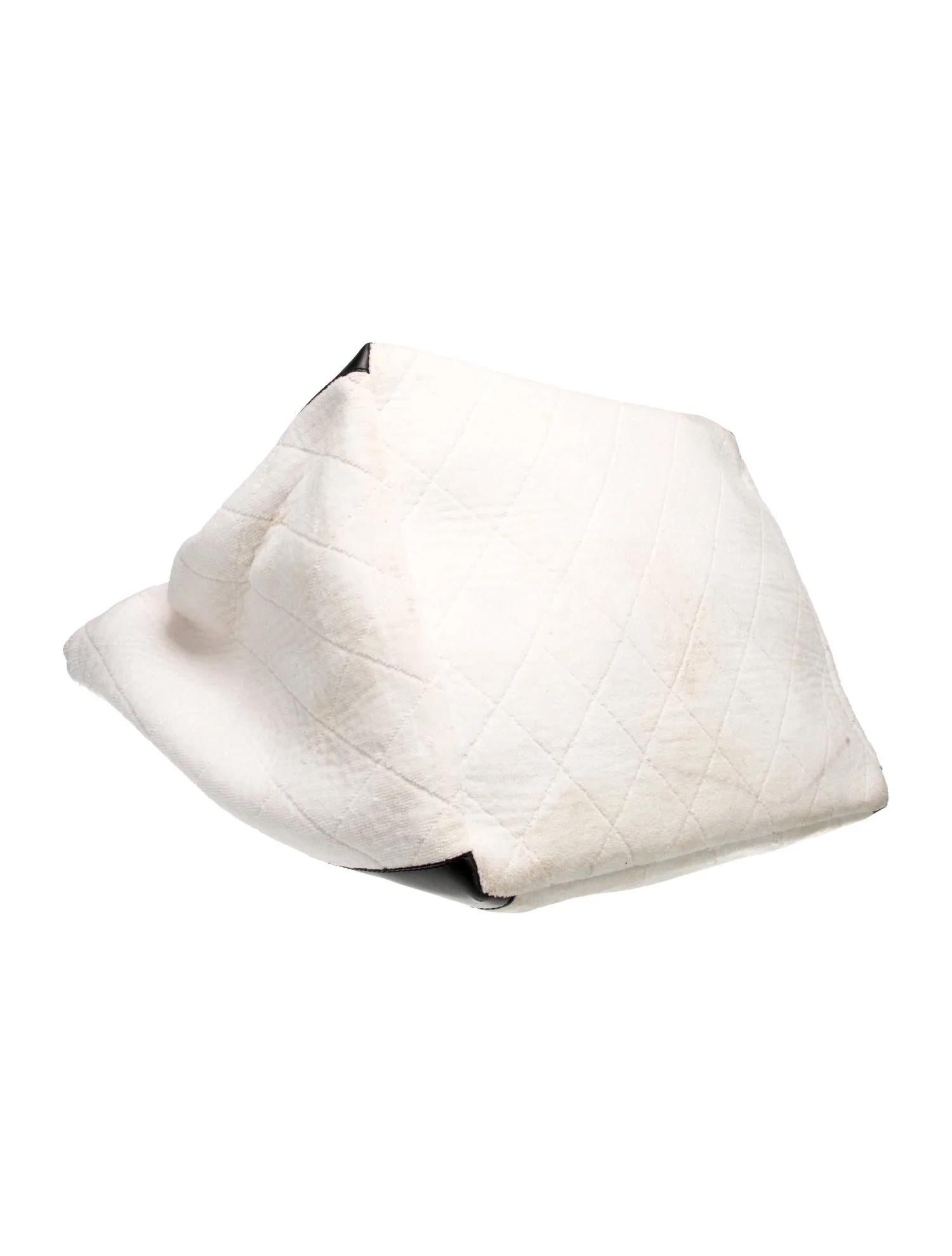 Chanel CC Terry Cloth Black White Beach Tote 1