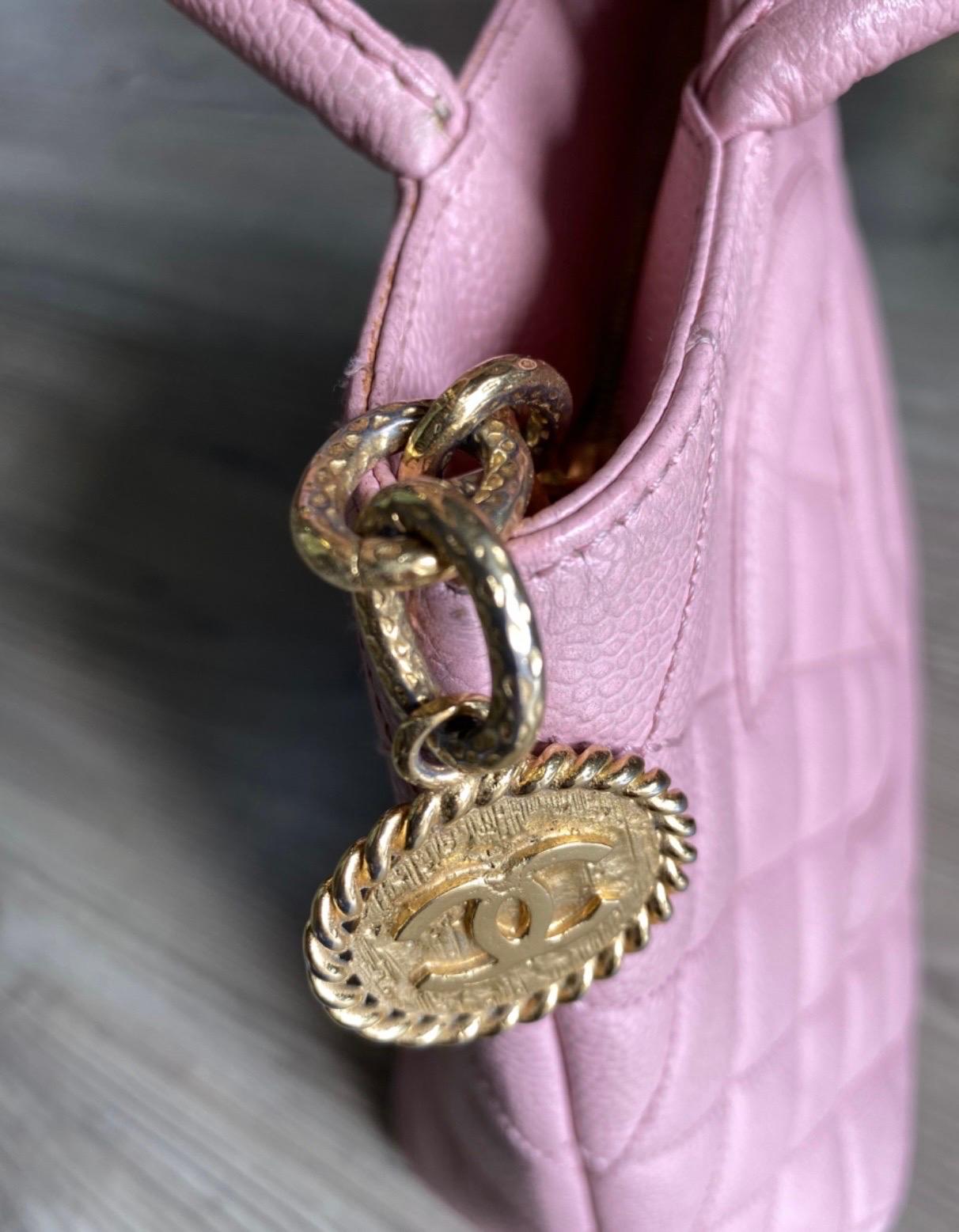 Chanel CC Timeless Medallion Zip Tote Pink Shoulder Bag 3